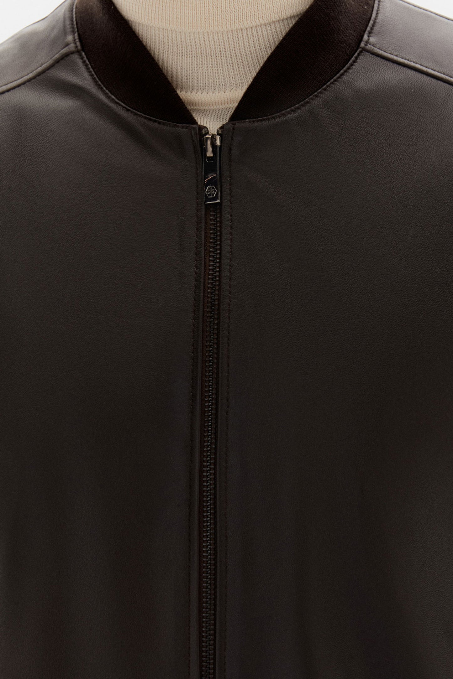 Ds Damat Regular Fit Kahverengi Düz Deri Mont