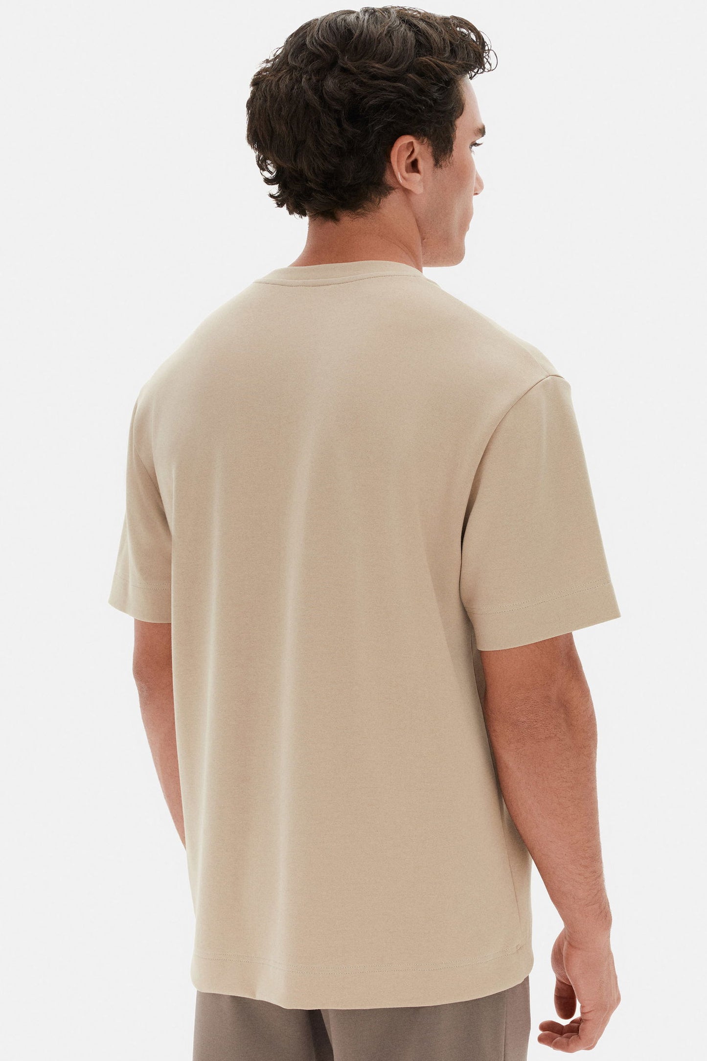 Twn Relaxed Fit Bej Düz T-shirt