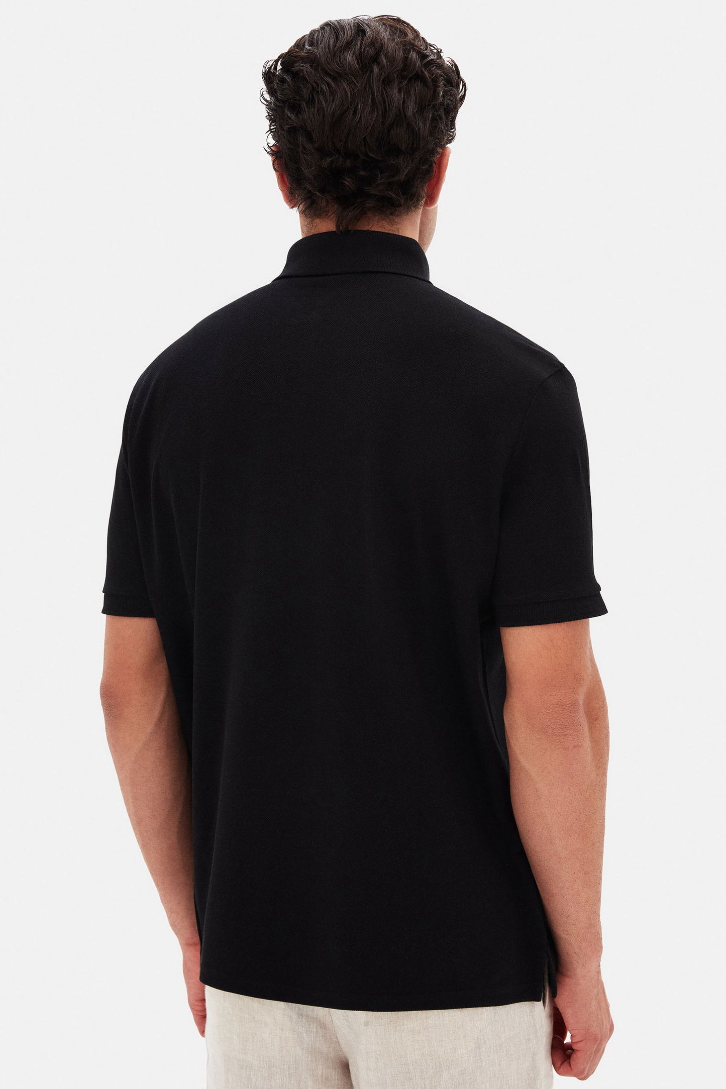 Ds Damat Regular Fit Siyah Pike Dokulu %100 Pamuk Polo Tişört