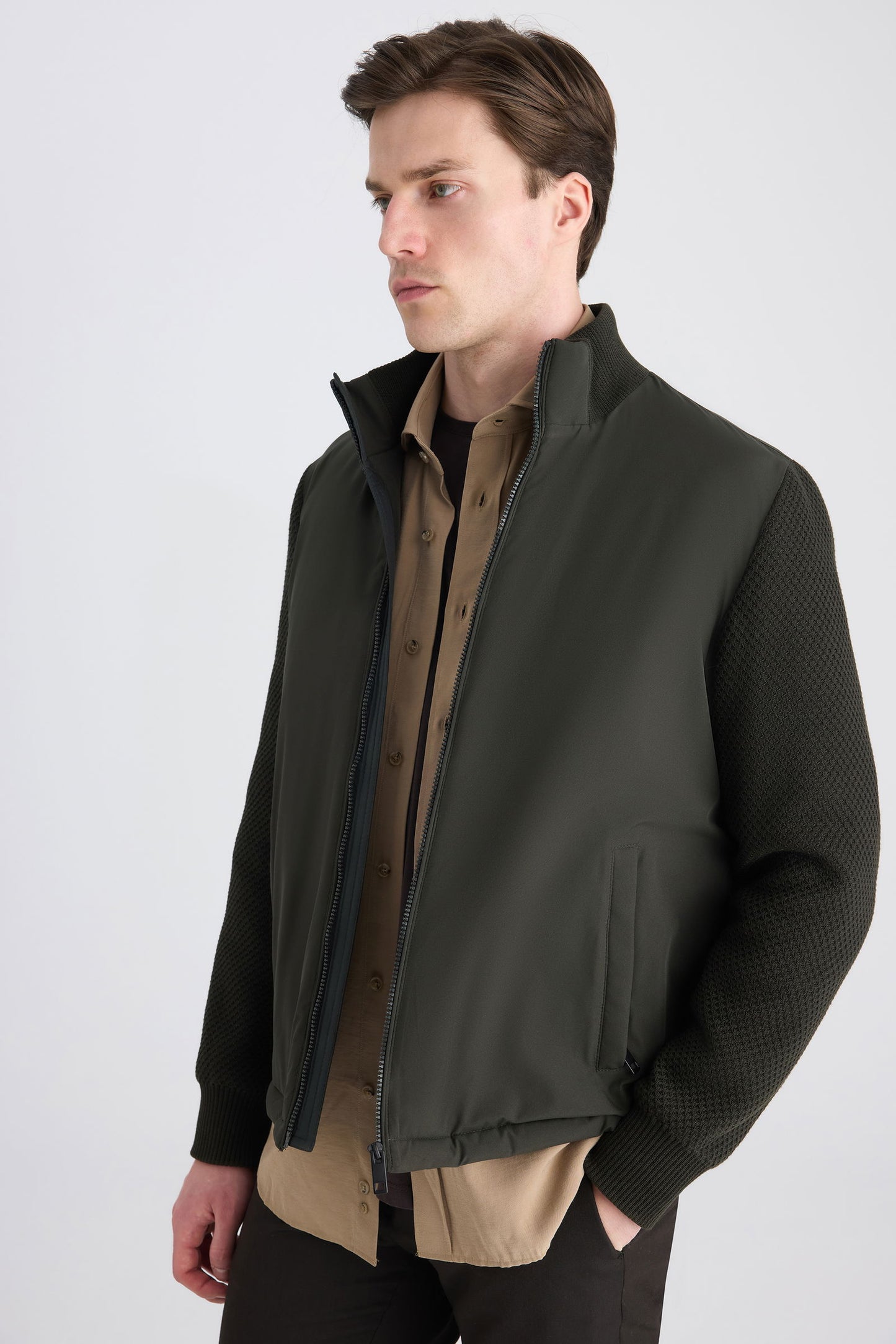 Ds Damat Regular Fit Haki Düz Mont