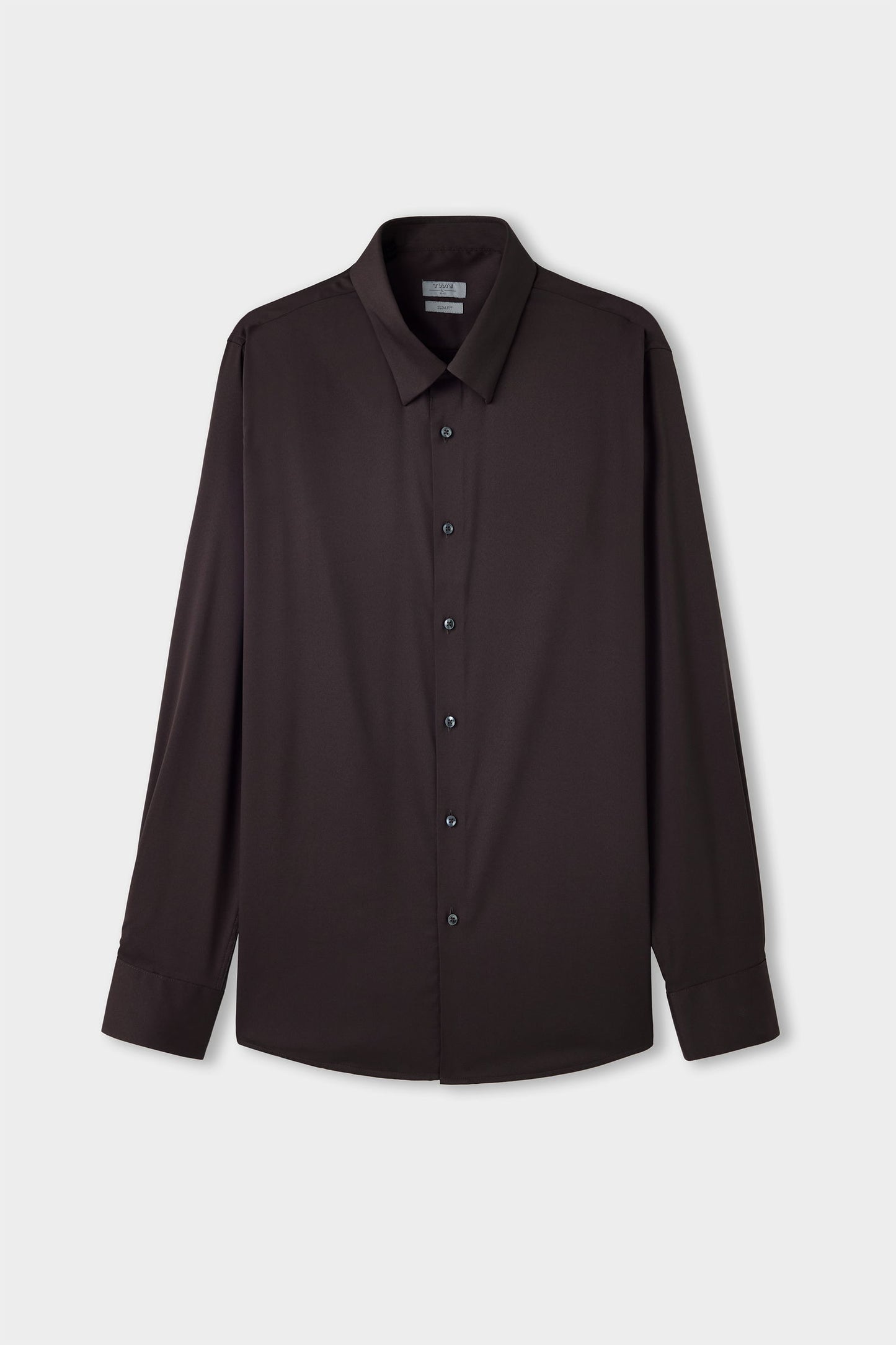 Twn Slim Fit Kahverengi Düz Gömlek