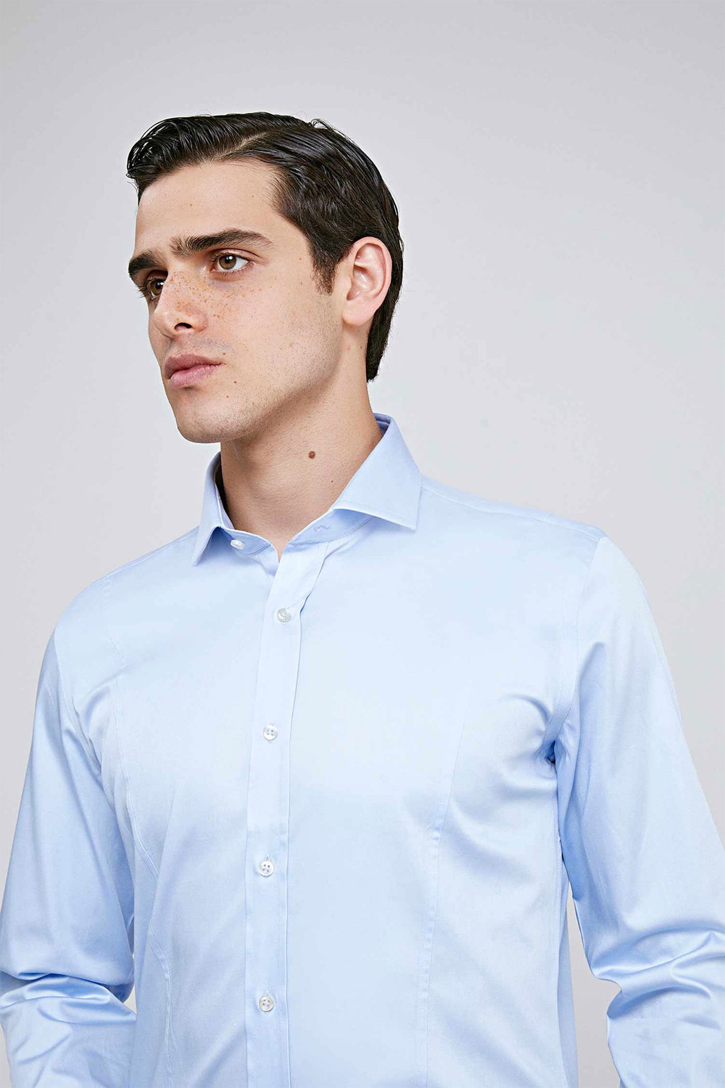 Ds Damat Slim Fit Mavi Düz Gömlek