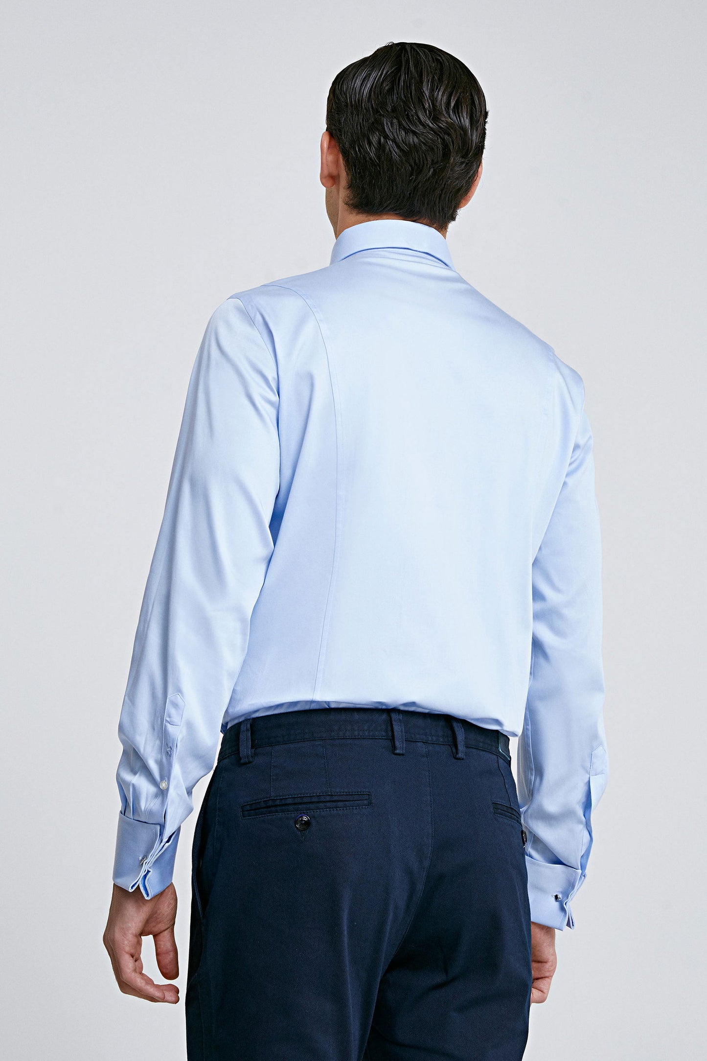 Ds Damat Slim Fit Mavi Düz Gömlek