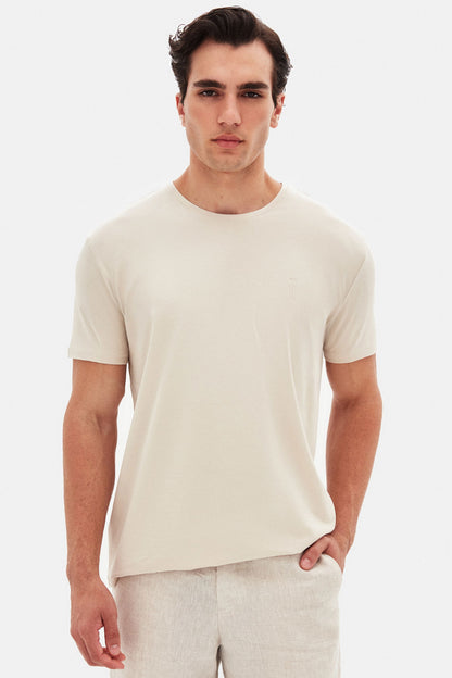 Twn Slim Fit Taş Düz Kabartma Baskılı T-shirt