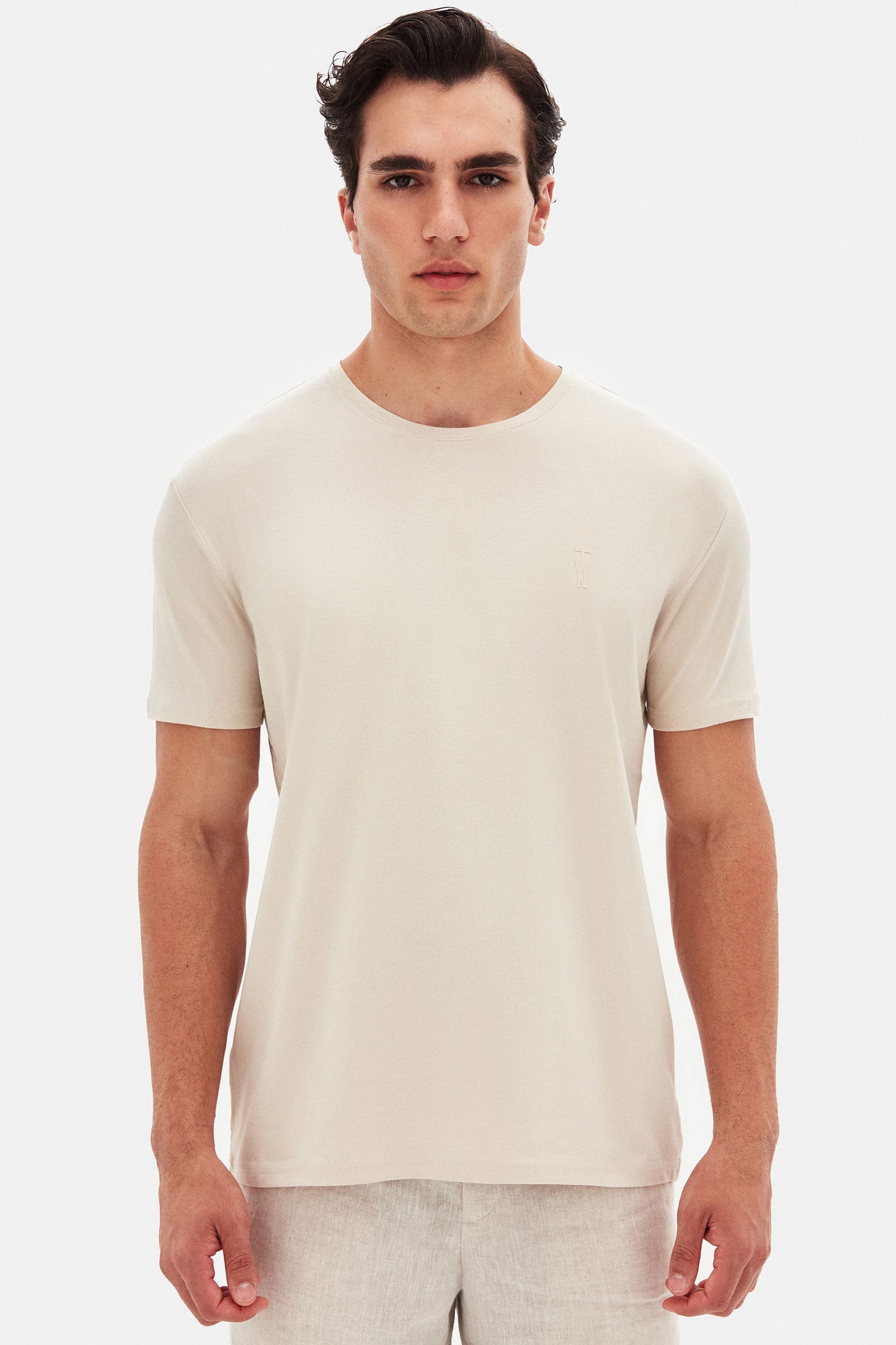 Twn Slim Fit Taş Düz Kabartma Baskılı T-shirt