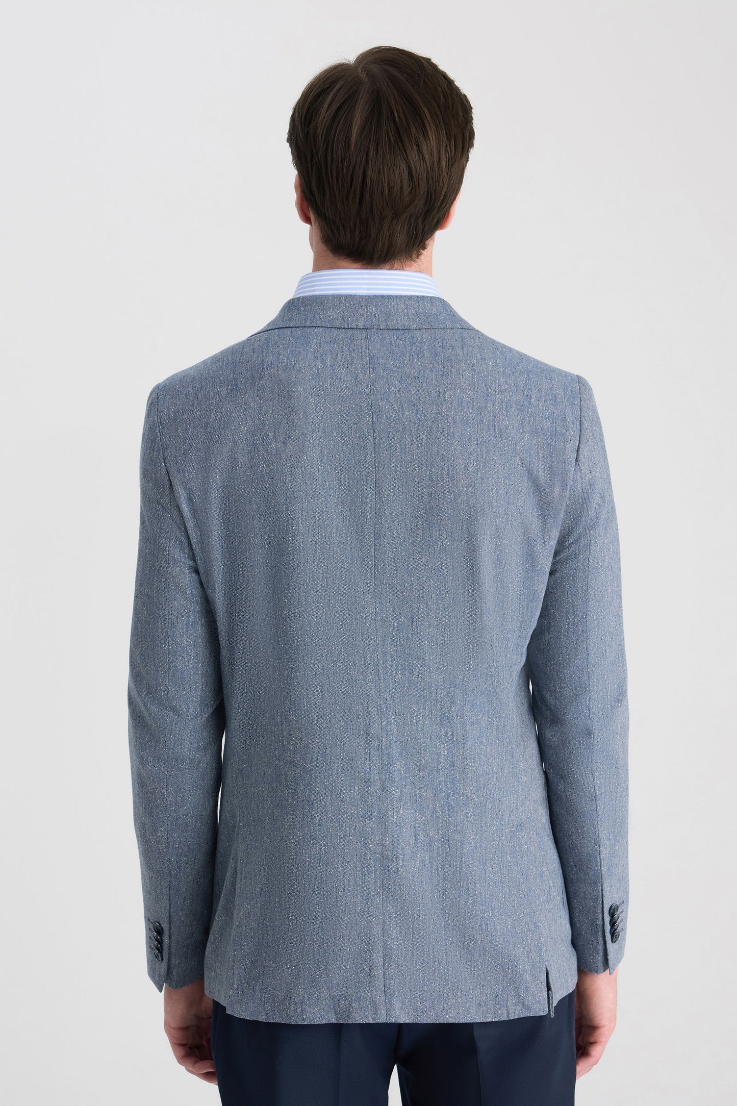 Twn Slim Fit Lacivert Armürlü Kumaş Ceket