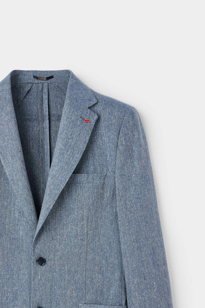 Twn Slim Fit Lacivert Armürlü Kumaş Ceket
