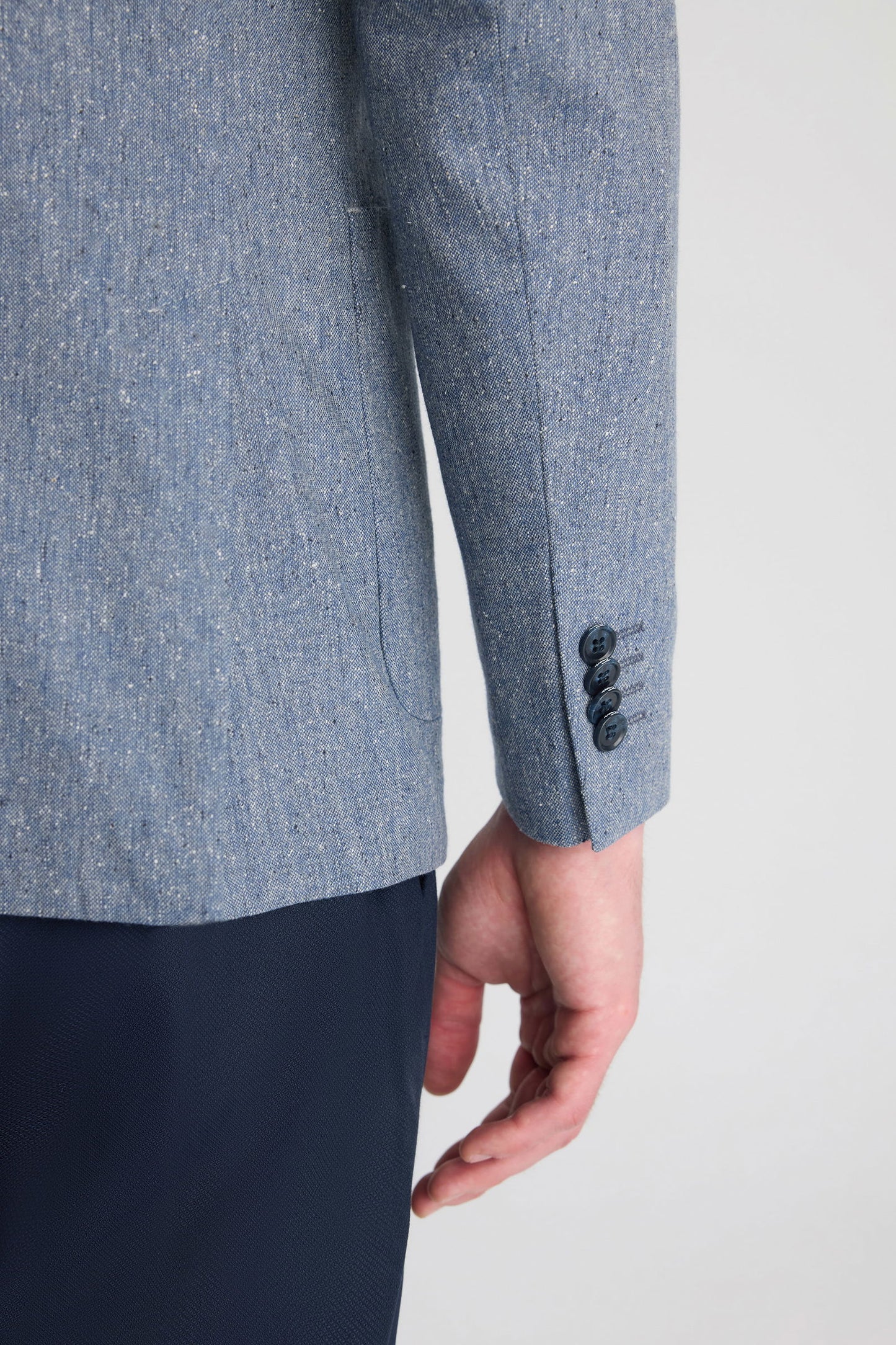 Twn Slim Fit Lacivert Armürlü Kumaş Ceket