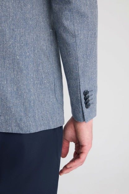 Twn Slim Fit Lacivert Armürlü Kumaş Ceket