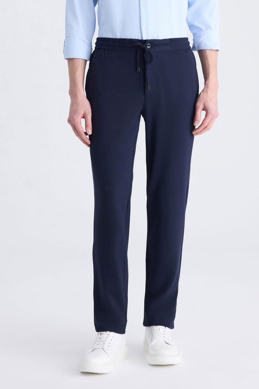 Ds Damat Slim Fit Lacivert Armürlü Jogger Pantolon