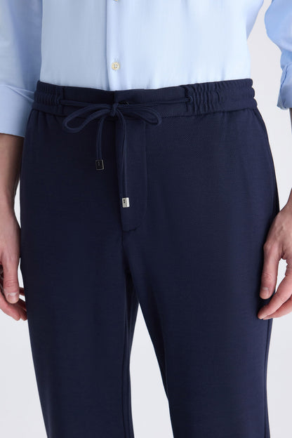Ds Damat Slim Fit Lacivert Armürlü Jogger Pantolon