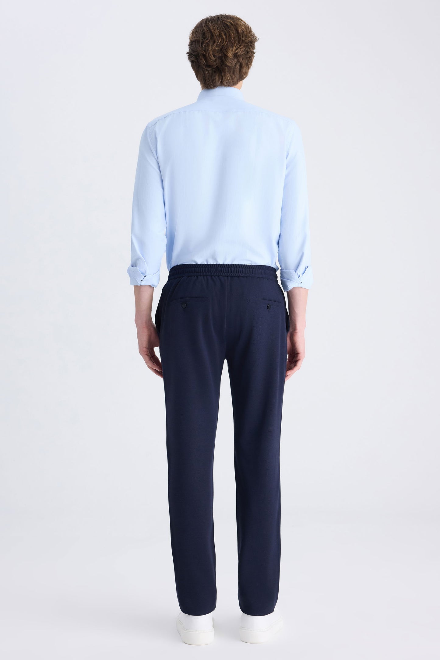 Ds Damat Slim Fit Lacivert Armürlü Jogger Pantolon
