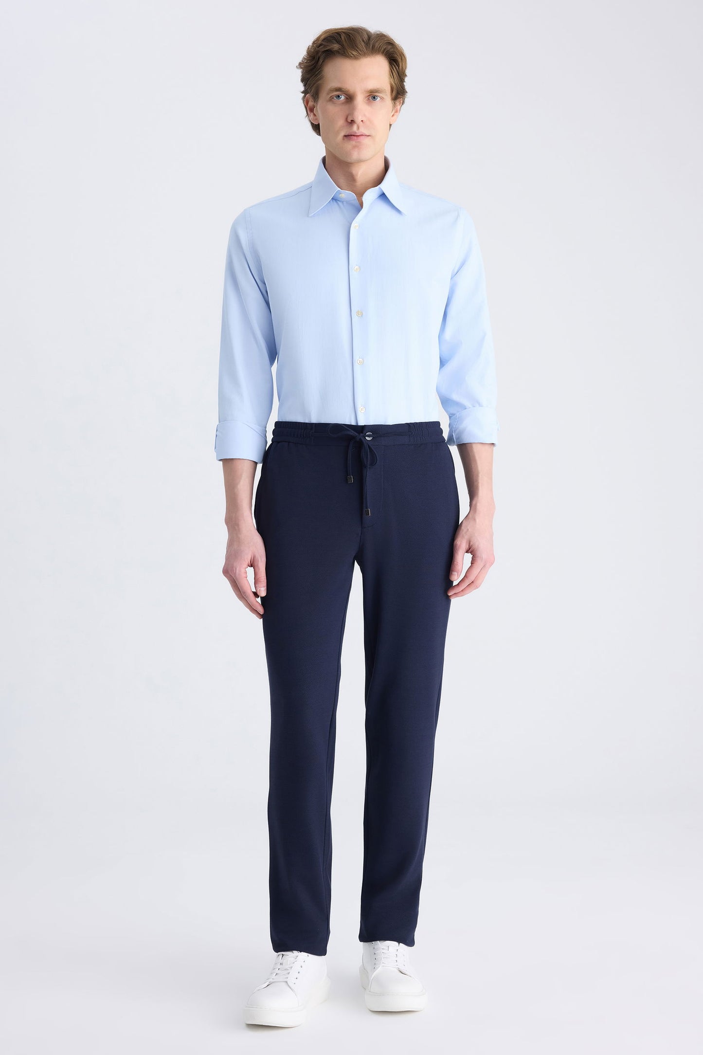Ds Damat Slim Fit Lacivert Armürlü Jogger Pantolon