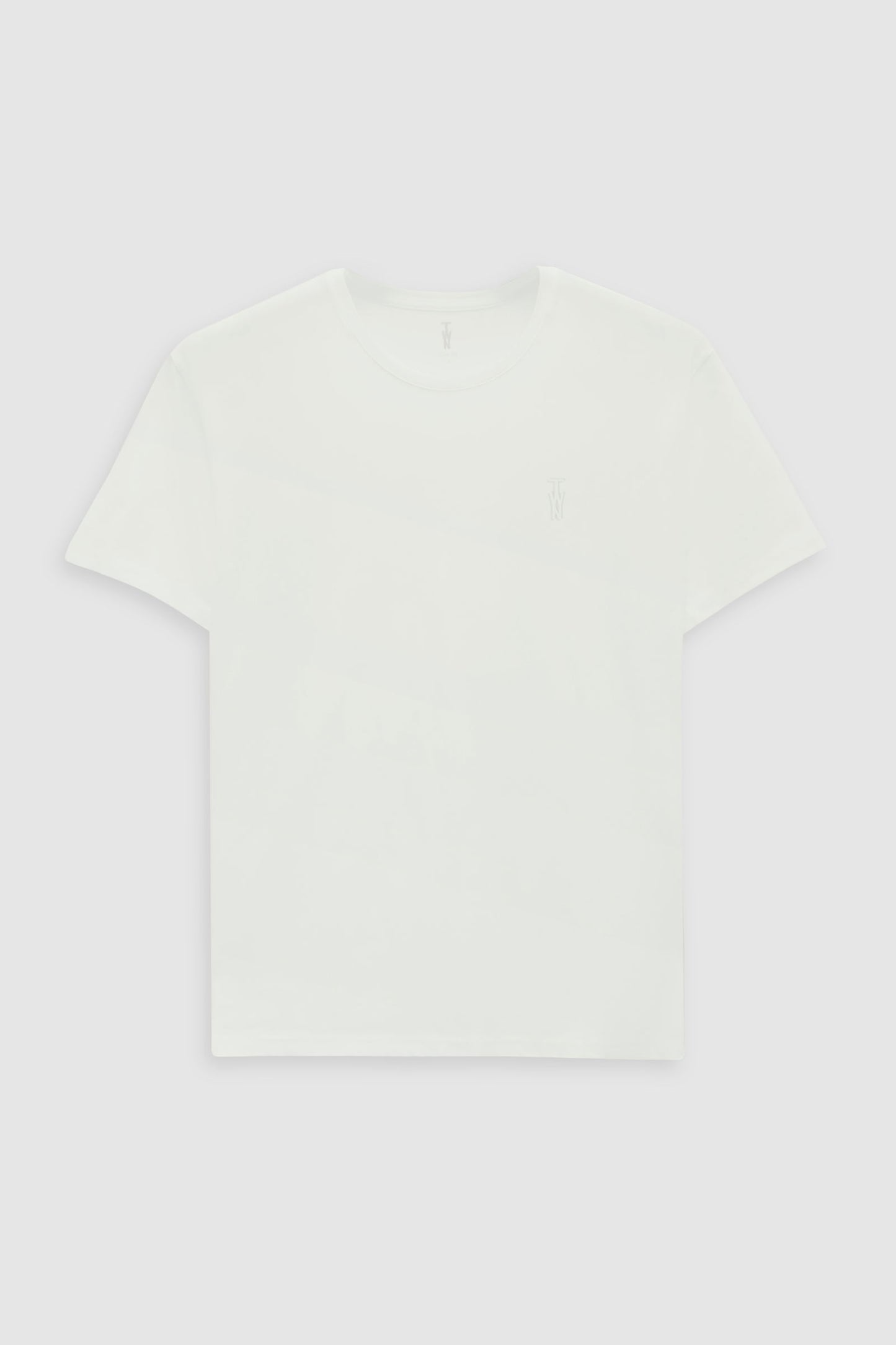 Twn Slim Fit Ekru Düz Kabartma Baskılı T-shirt