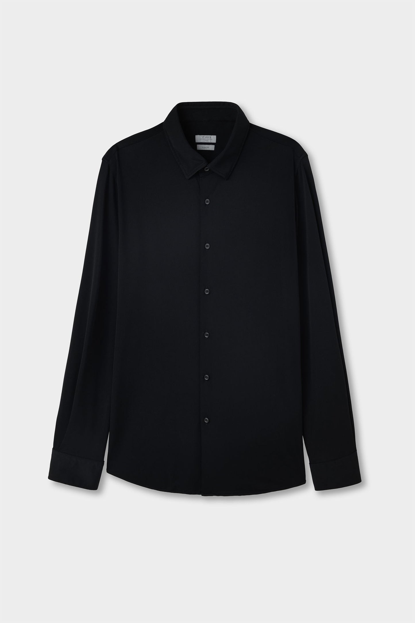 Twn Slim Fit Siyah Örme Gömlek