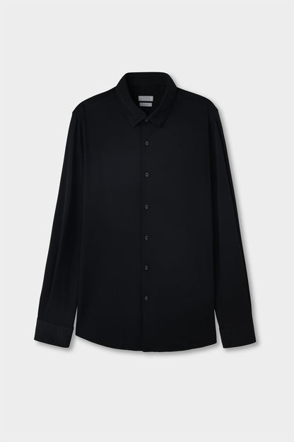 Twn Slim Fit Siyah Örme Gömlek