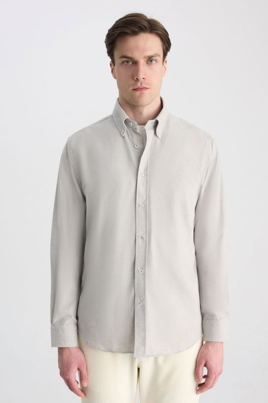 Ds Damat Comfort Ekru Gabardin Gömlek