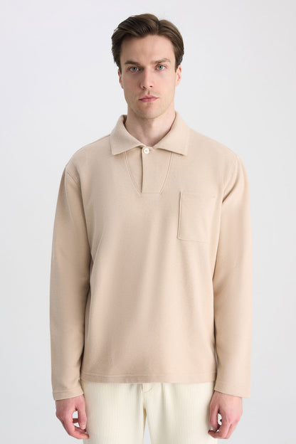 Ds Damat Regular Fit Bej Düz Sweatshirt