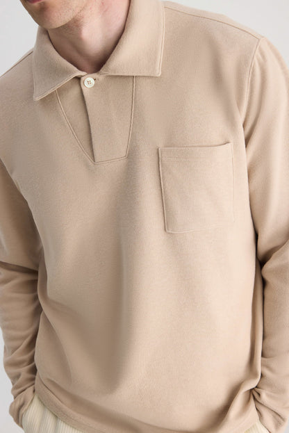 Ds Damat Regular Fit Bej Düz Sweatshirt