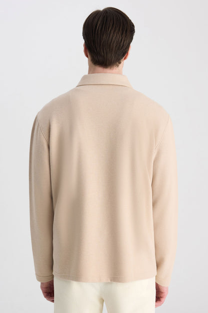 Ds Damat Regular Fit Bej Düz Sweatshirt