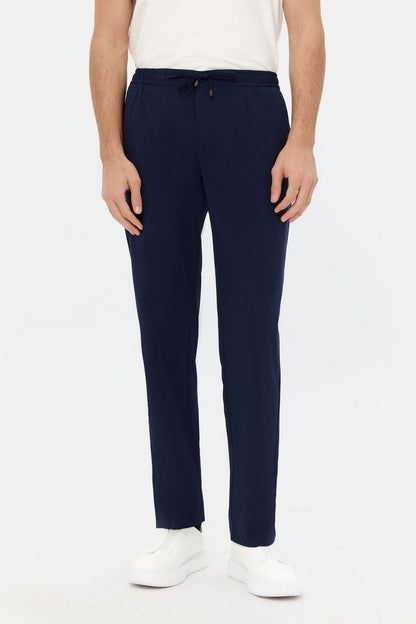 Ds Damat Comfort Fit Lacivert Düz Jogger Pantolon
