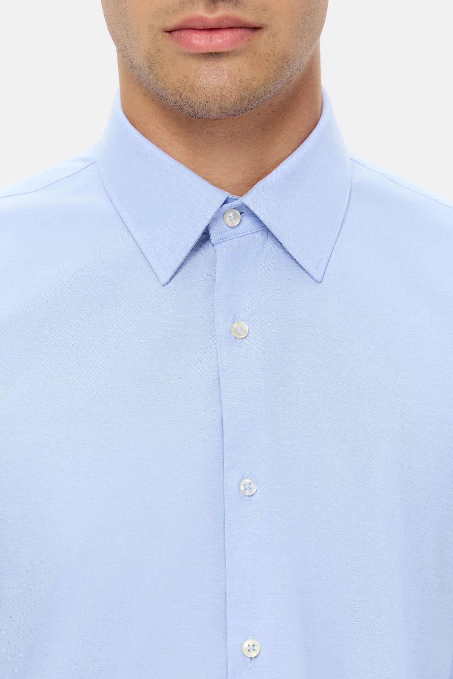 Twn Slim Fit Mavi Armürlü Gömlek