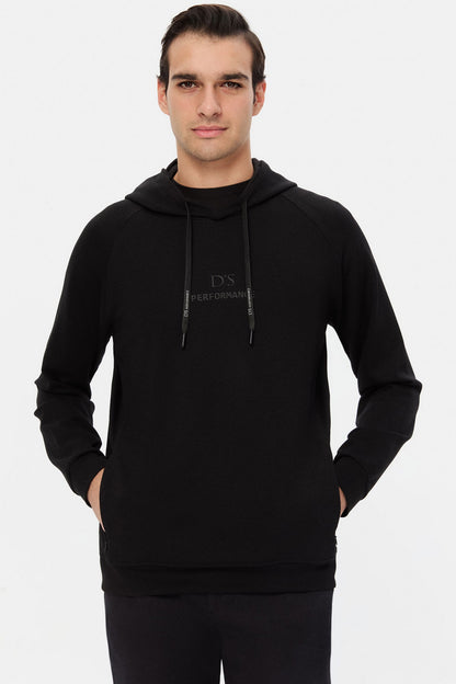 Ds Damat Regular Fit Siyah Düz Sweatshirt