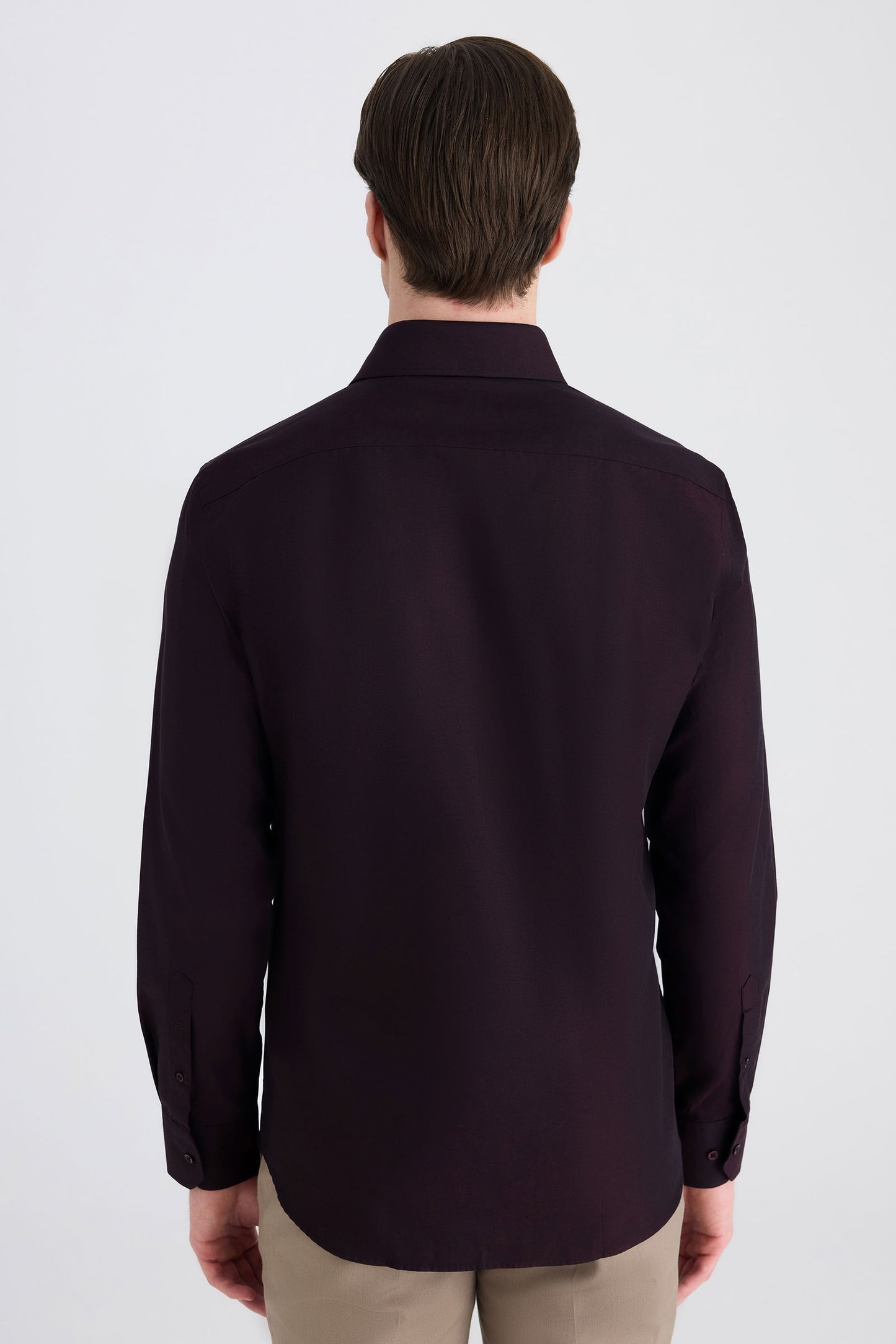 Ds Damat Slim Fit Bordo Armürlü Gömlek