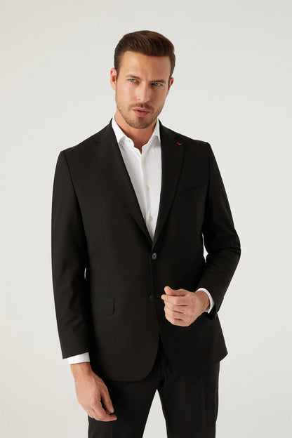 Ds Damat Comfort Fit Siyah Düz Takim Elbise