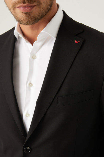 Ds Damat Comfort Fit Siyah Düz Takim Elbise