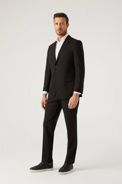 Ds Damat Comfort Fit Siyah Düz Takim Elbise