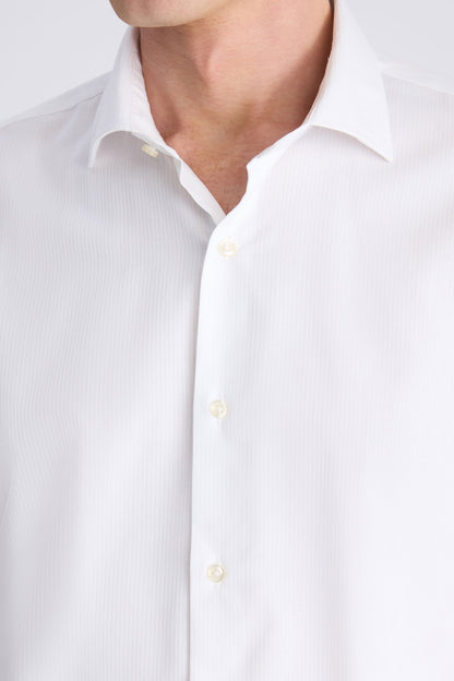 Twn Slim Fit Beyaz Armürlü Gömlek