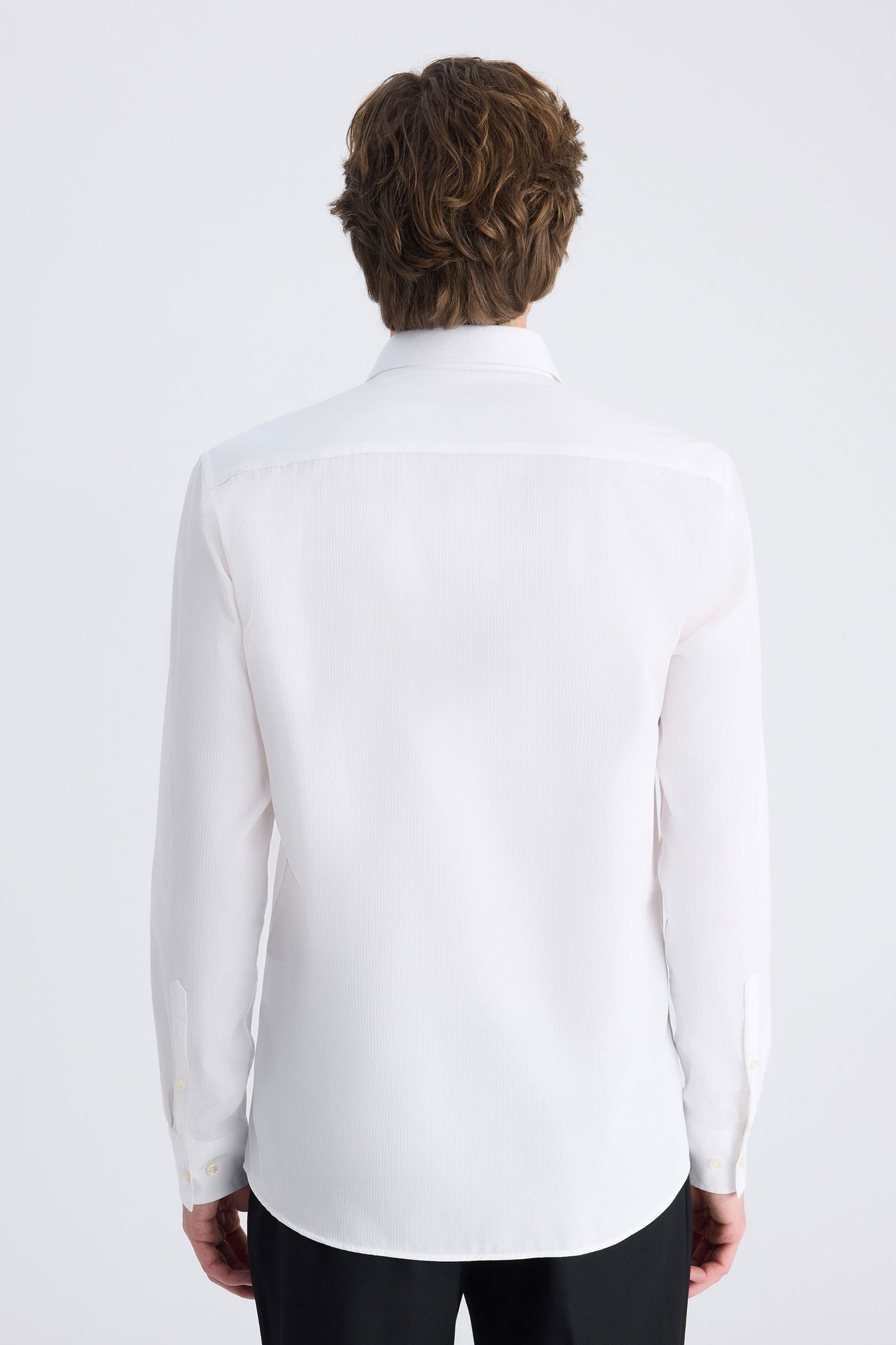 Twn Slim Fit Beyaz Armürlü Gömlek