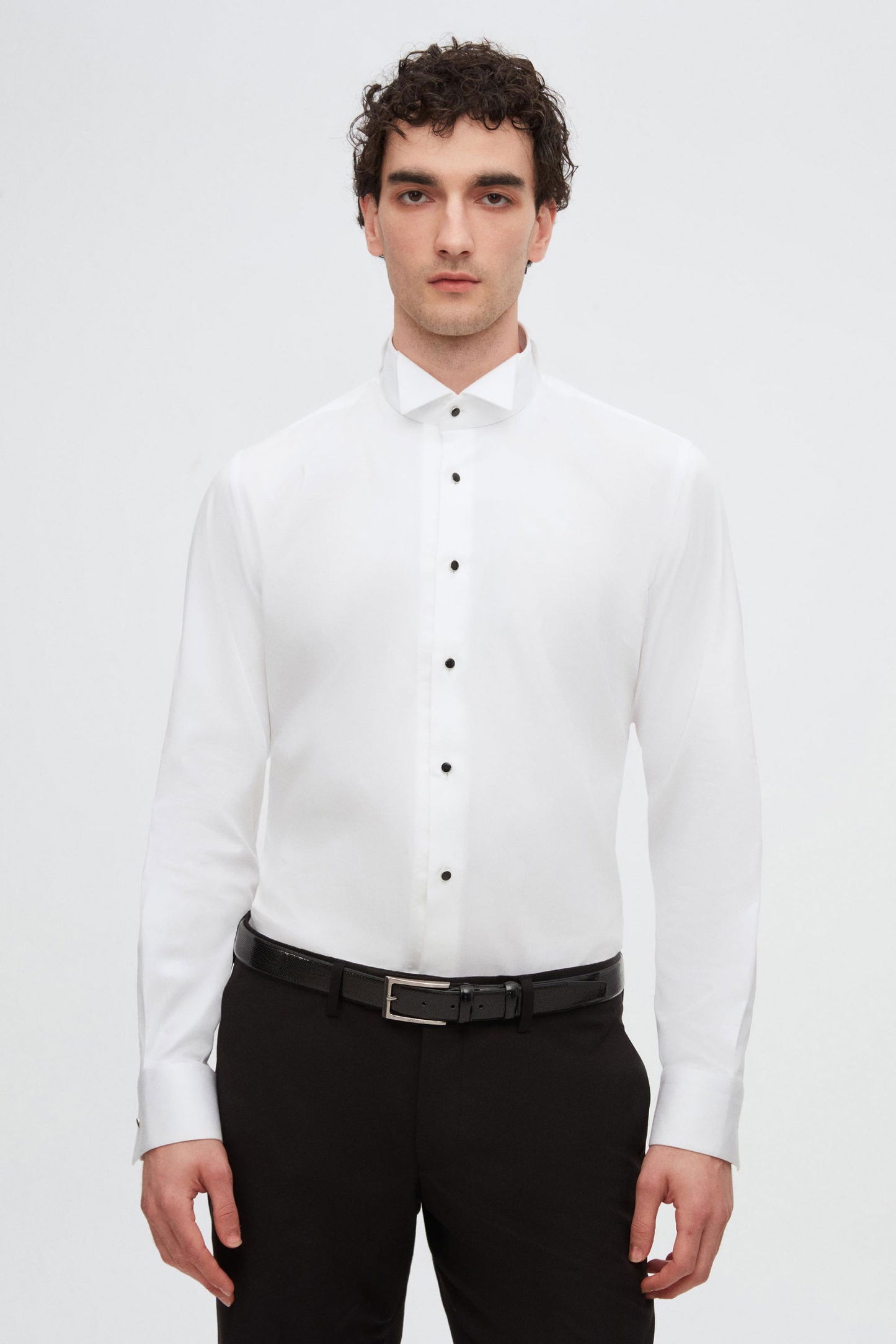 Ds Damat Slim Fit Beyaz Düz Smokin Gömlek