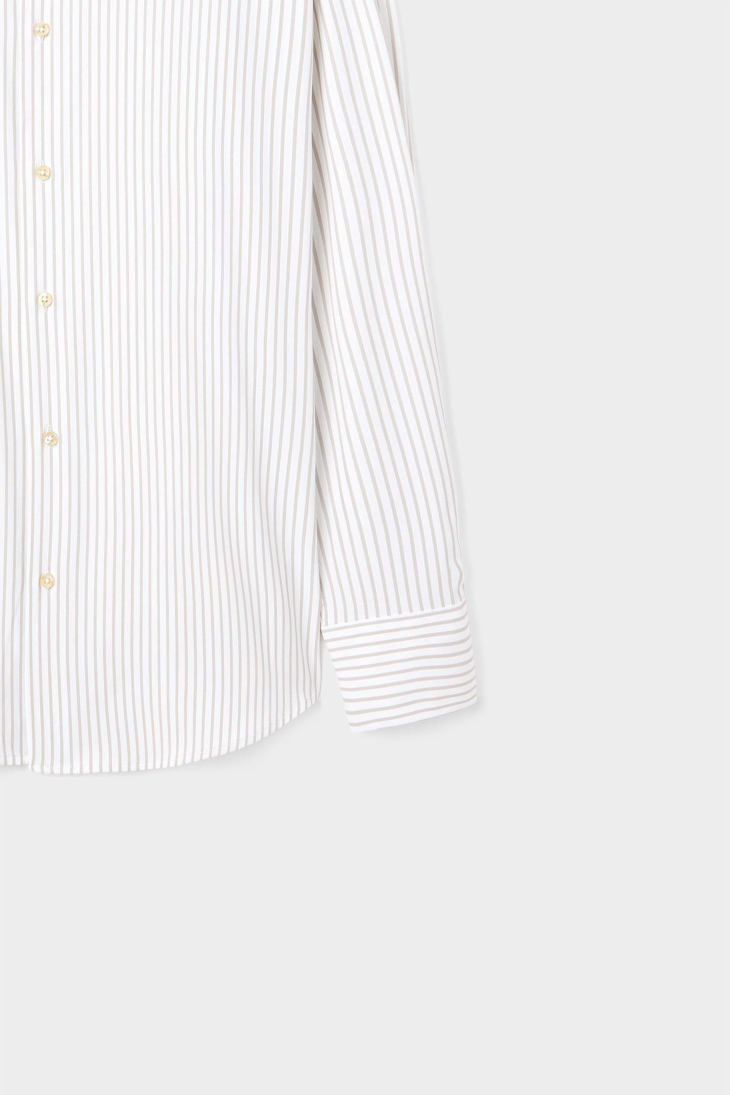 Ds Damat Slim Fit Bej Çizgili Gömlek