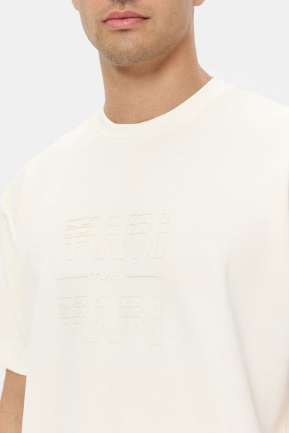 Twn Relaxed Fit Ekru Düz T-shirt