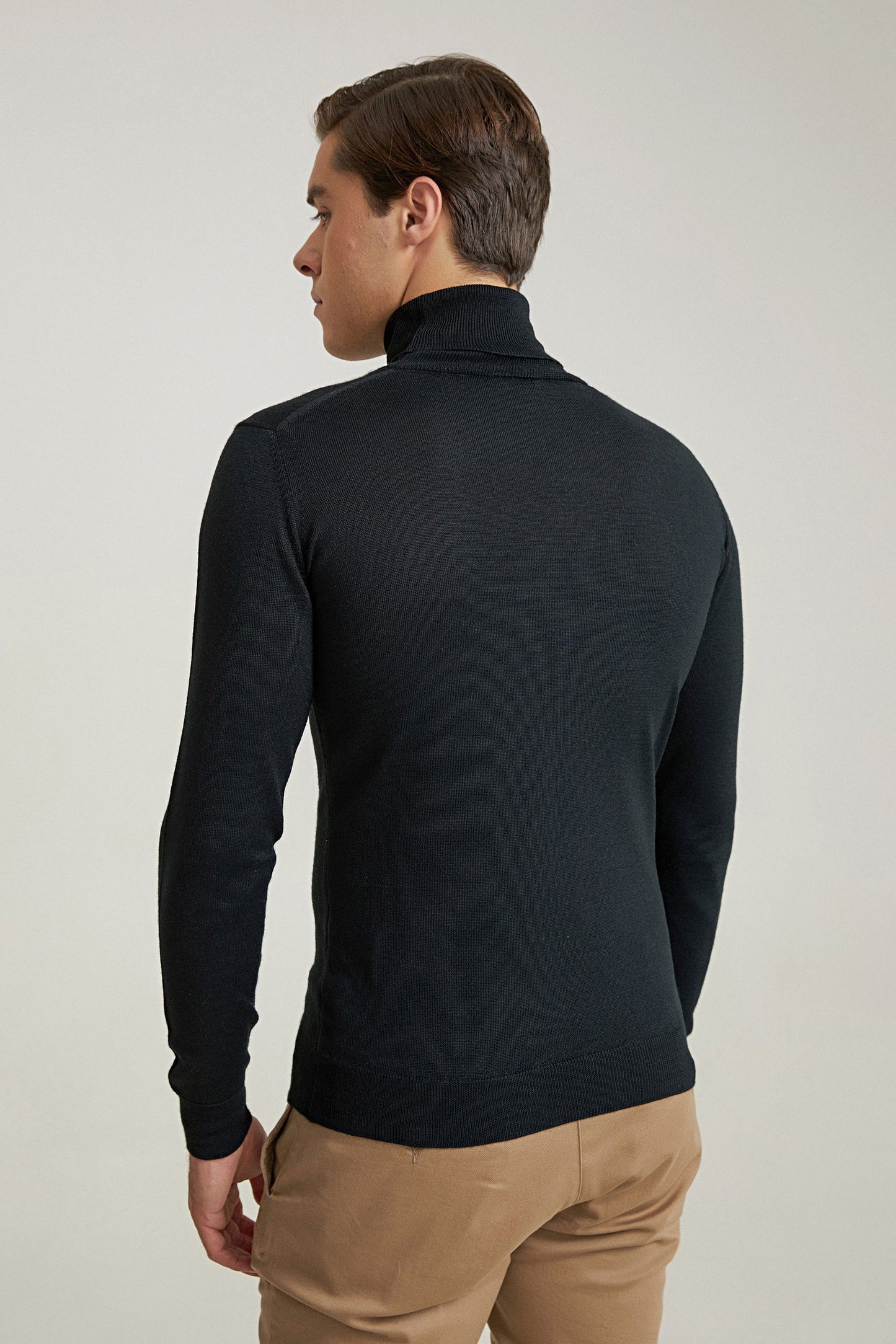 Ds Damat Regular Fit Siyah Düz Örgü Kazak