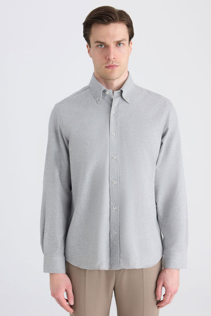 Ds Damat Comfort Gri Gabardin Gömlek