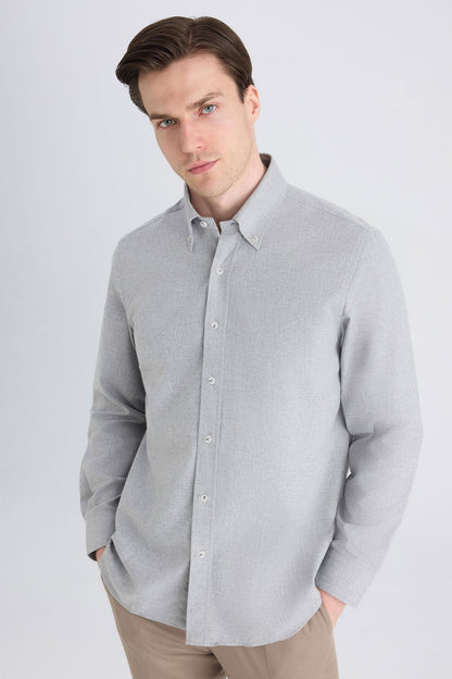 Ds Damat Comfort Gri Gabardin Gömlek