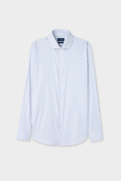 Ds Damat Slim Fit Lacivert Çizgili Gömlek