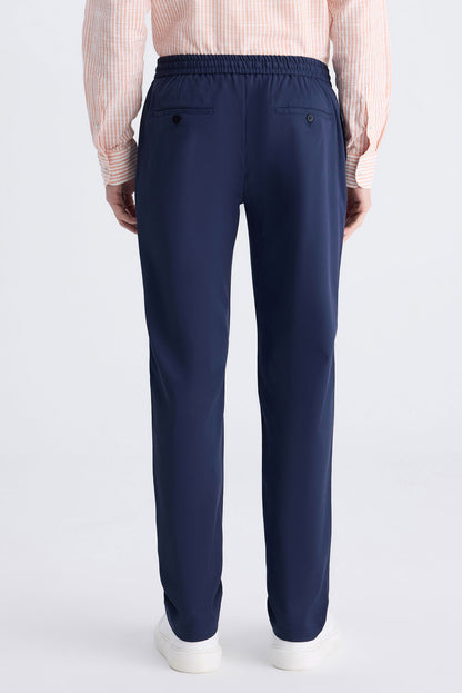 Ds Damat Relaxed Fit (pilesiz) Lacivert Diyogonal Tencel™-pamuk Karışımlı Likralı Jogger Pantolon