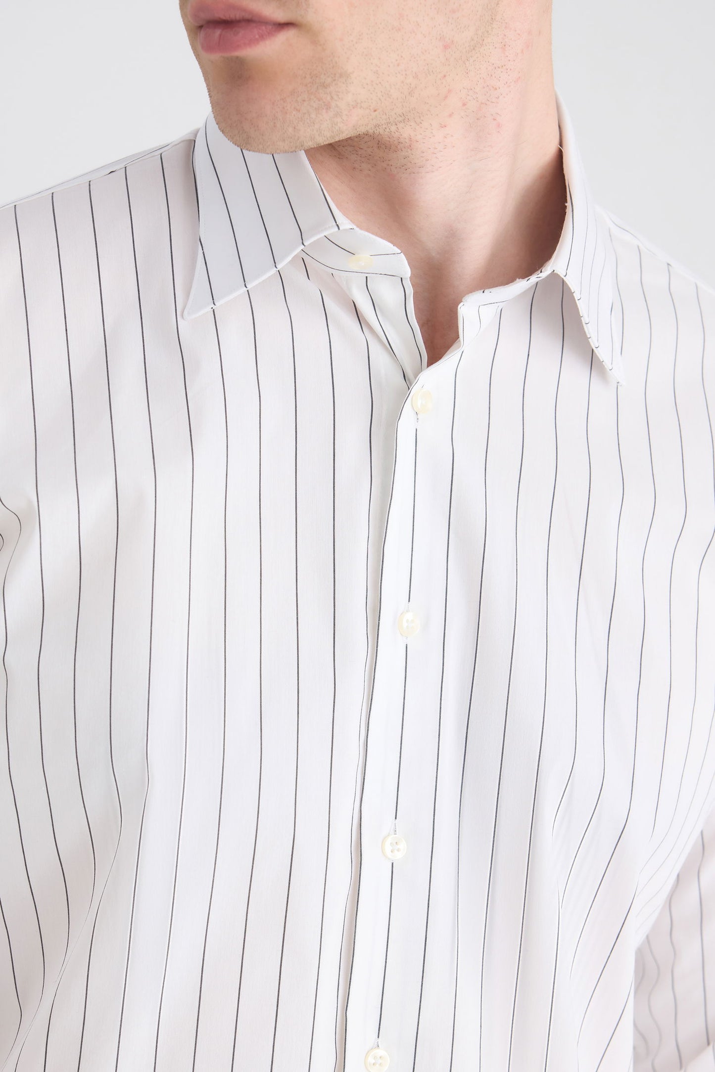 Ds Damat Slim Fit Beyaz Armürlü Gömlek