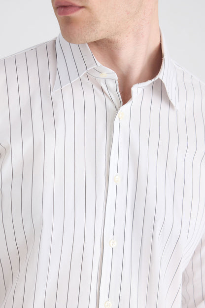 Ds Damat Slim Fit Beyaz Armürlü Gömlek