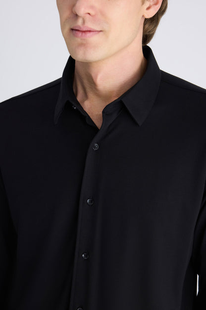 Ds Damat Slim Fit Siyah Örme Gömlek
