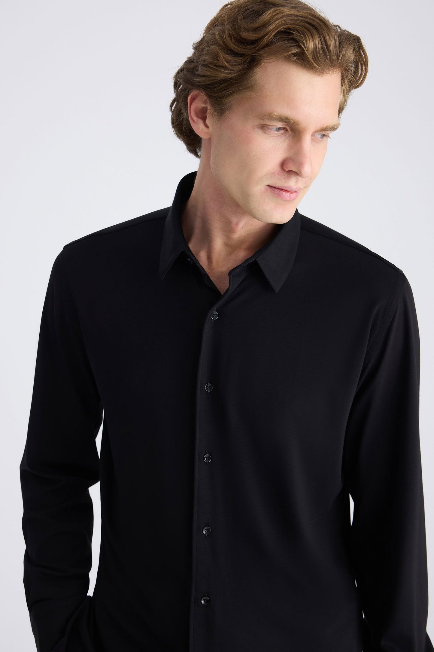 Ds Damat Slim Fit Siyah Örme Gömlek