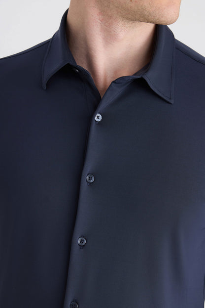 Twn Slim Fit Lacivert Örme Gömlek