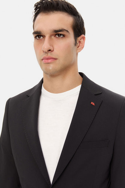 Twn Slim Fit Siyah Armürlü Kumaş Ceket