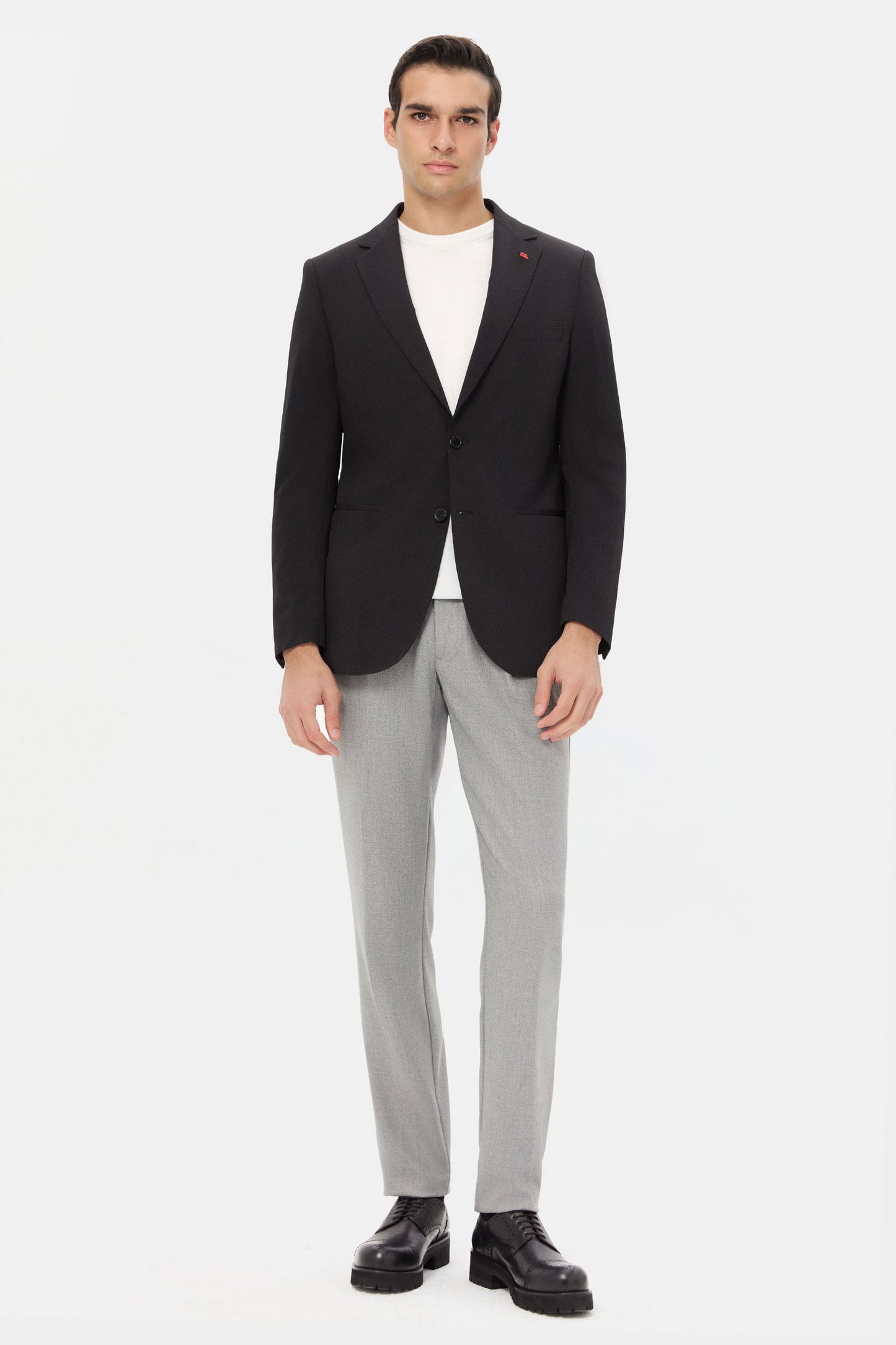 Twn Slim Fit Siyah Armürlü Kumaş Ceket