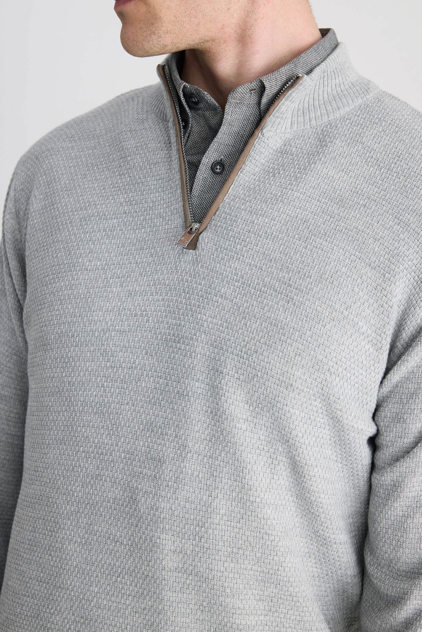 Ds Damat Regular Fit Gri Petek Örgü Kazak