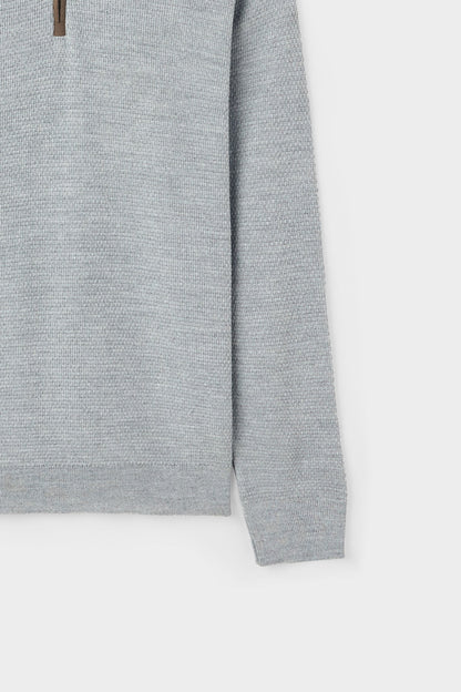 Ds Damat Regular Fit Gri Petek Örgü Kazak